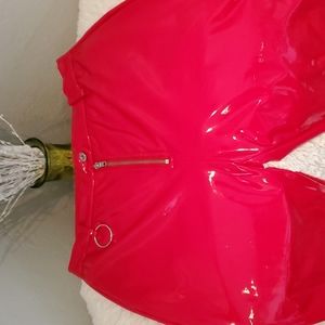 Hera Collection Red Faux Leather Pants.